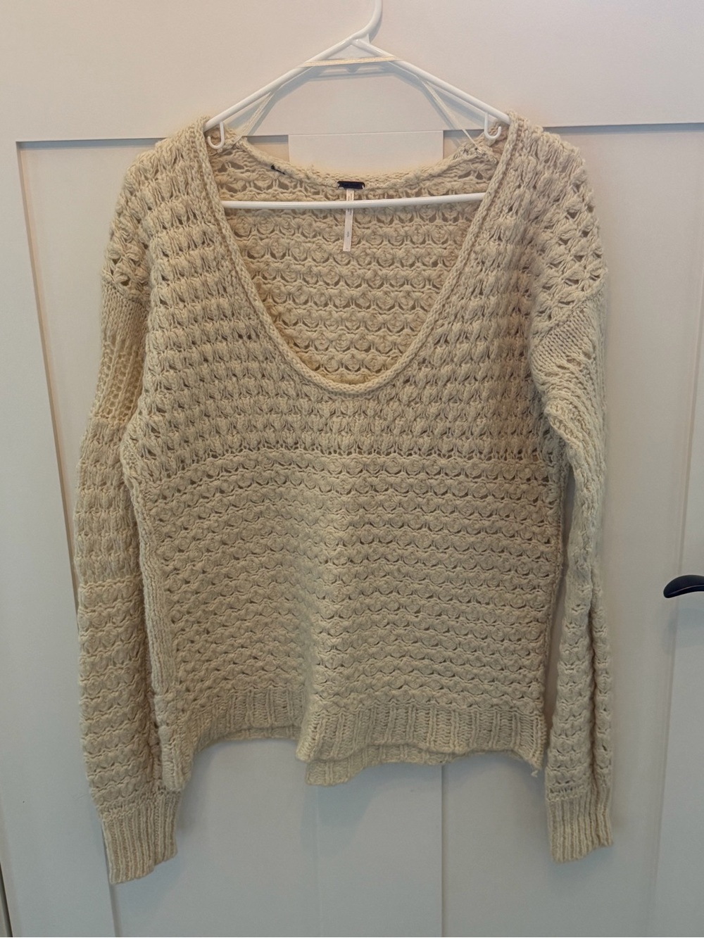 Free people oversized "small" Cozy Cream Knit Sweater